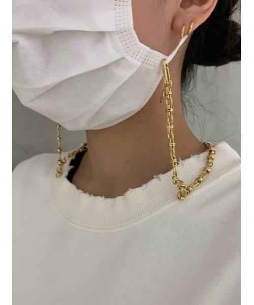 SLY（スライ）の「2WAY CHAIN MASK STRAP/チェーンマスクストラップ（ネックレス・レディース・ゴールド/シルバー・FREE）」の4枚目の写真
