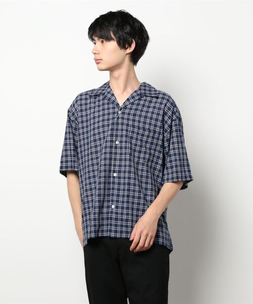 koe(コエ)の「麻混半袖オープンカラーシャツ*(シャツ/ブラウス・メンズ・ブルー系その他5/グリーン系その他5・M/L)」の6枚目の写真