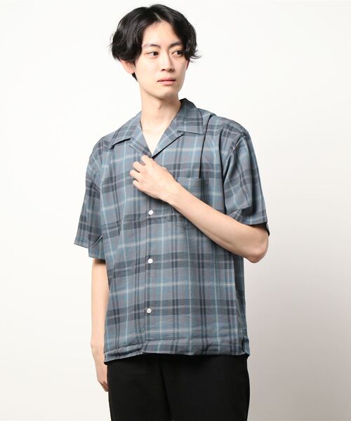 koe(コエ)の「麻混半袖オープンカラーシャツ*(シャツ/ブラウス・メンズ・ブルー系その他5/グリーン系その他5・M/L)」の5枚目の写真