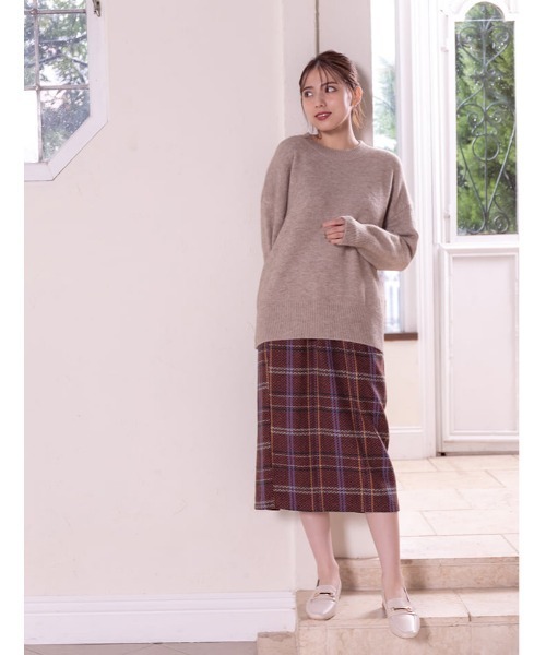 fifth(フィフス)の「チェックタイトロングスカート(スカート・レディース・オレンジ/グリーン・MEDIUM)」の2枚目の写真