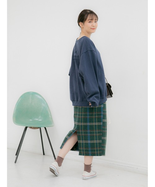 fifth(フィフス)の「チェックタイトロングスカート(スカート・レディース・オレンジ/グリーン・MEDIUM)」の4枚目の写真