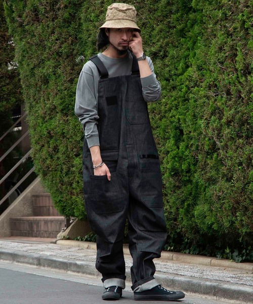 makerhood（メーカーフッド）の「【TRUNKZERO×makerhood】TZ ミリタリーサロペット（サロペット/オーバーオール・メンズ・ブラック/グレー・MEDIUM/LARGE）」の5枚目の写真