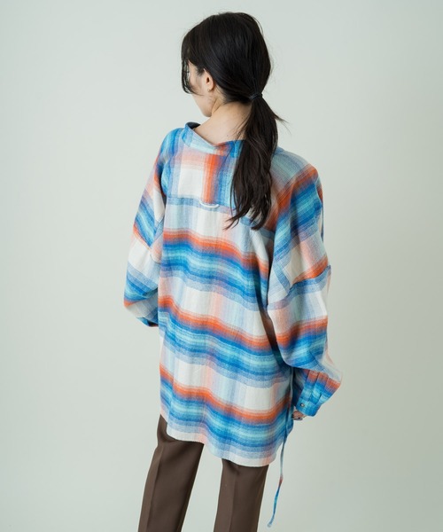 Kastane（カスタネ）の「ネオンチェック起毛アレンジシャツ（シャツ/ブラウス・レディース・ホワイト/ブラック・FREE）」の15枚目の写真