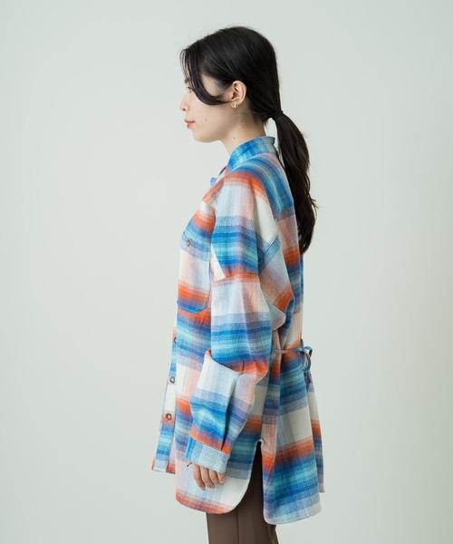Kastane（カスタネ）の「ネオンチェック起毛アレンジシャツ（シャツ/ブラウス・レディース・ホワイト/ブラック・FREE）」の18枚目の写真
