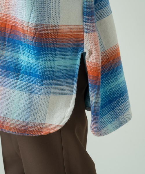 Kastane（カスタネ）の「ネオンチェック起毛アレンジシャツ（シャツ/ブラウス・レディース・ホワイト/ブラック・FREE）」の19枚目の写真