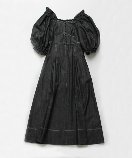 HEMERI(エメリ)の「コットンデニムフレアワンピース(ワンピース・レディース・ブラック/インディゴブルー・M)」の15枚目の写真