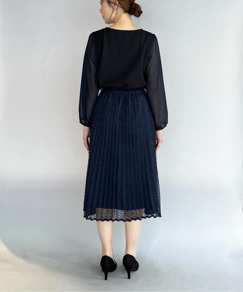 PICCIN（ピッチン）の「フロントパール袖シアーブラウス（シャツ/ブラウス・レディース・ライトグレー/ホワイト/ネイビー・M）」の21枚目の写真