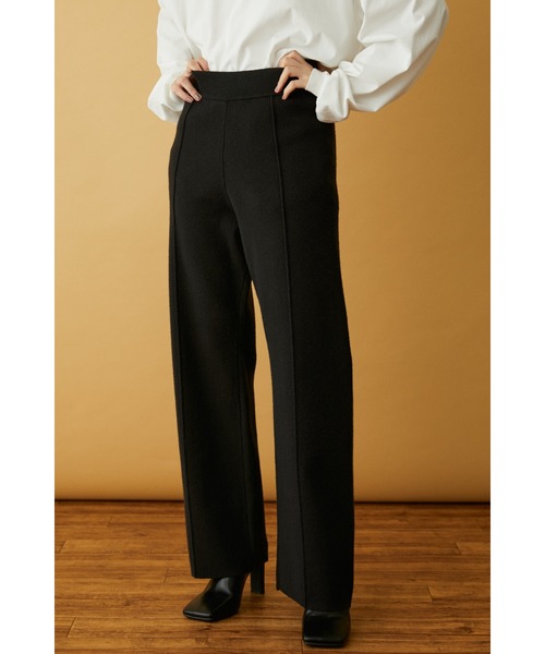 HeRIN.CYE（ヘリンドットサイ）の「Center press knit pants（その他パンツ・レディース・オフホワイト/ターコイズブルー/ブラック・FREE）」の4枚目の写真