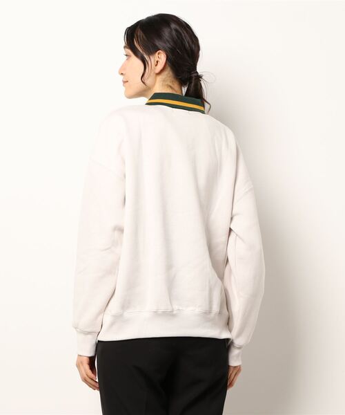 SPINNS(スピンズ)の「【ゆったりシルエット】AGAINSTロゴ ポロシャツスウェット(スウェット・レディース・ブラック/ダークグリーン/ブラウン/ナチュラル・ONESIZE)」の6枚目の写真