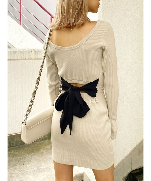 GYDA(ジェイダ)の「バックリボンテレコミニワンピース(ワンピース・レディース・ブラック/カーキ/アイボリー・FREE)」の20枚目の写真