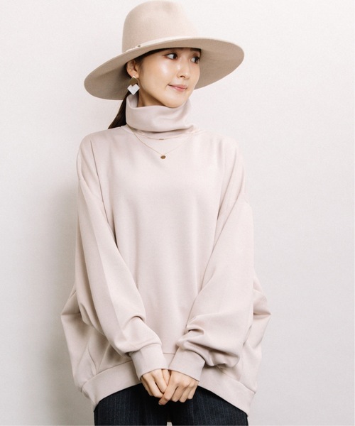 ELVENCE DEUX（エルベンスドゥ）の「ダンボールコクーンHN（Tシャツ/カットソー・レディース・ブラック/ベージュ/ブルー・FREE）」の3枚目の写真