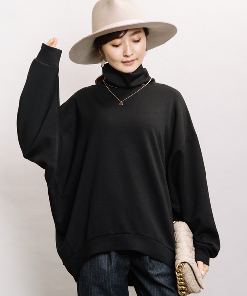 ELVENCE DEUX（エルベンスドゥ）の「ダンボールコクーンHN（Tシャツ/カットソー・レディース・ブラック/ベージュ/ブルー・FREE）」の22枚目の写真