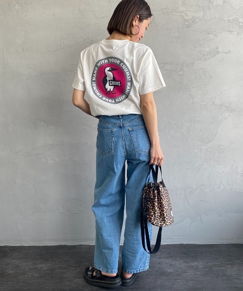 CHUMS（チャムス）の「[CHUMS/チャムス] 別注 サークルロゴバックプリントTシャツ（Tシャツ/カットソー・レディース・ホワイト/ブラック・S/M/L/XL/XXL）」の4枚目の写真