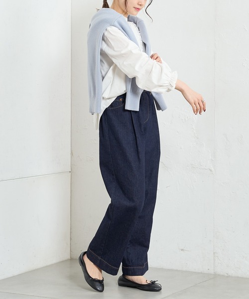 PUAL CE CIN（ピュアルセシン）の「カギ針編み襟カットソー（Tシャツ/カットソー・レディース・ホワイト/ブラック・FREE）」の16枚目の写真