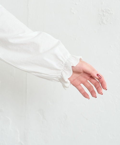 PUAL CE CIN（ピュアルセシン）の「カギ針編み襟カットソー（Tシャツ/カットソー・レディース・ホワイト/ブラック・FREE）」の15枚目の写真