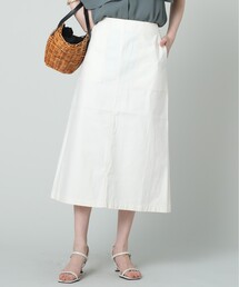 UNTITLED | ミリタリーバックサテン Aラインスカート【マシンウォッシャブル】(スカート)