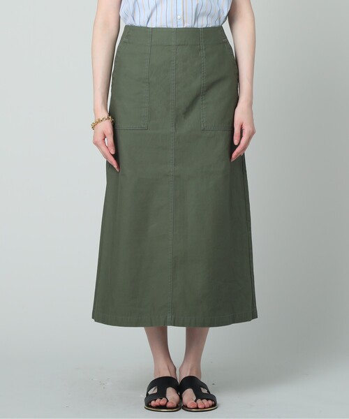 UNTITLED（アンタイトル）の「◆【コットン100％】ミリタリーバックサテン Aラインスカート＜マシンウォッシャブル＞（スカート・レディース・アイボリー/カーキ・03/01/48/46/00/42/44/02/04）」の4枚目の写真
