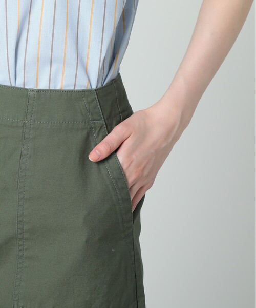 UNTITLED（アンタイトル）の「◆【コットン100％】ミリタリーバックサテン Aラインスカート＜マシンウォッシャブル＞（スカート・レディース・アイボリー/カーキ・03/01/48/46/00/42/44/02/04）」の8枚目の写真