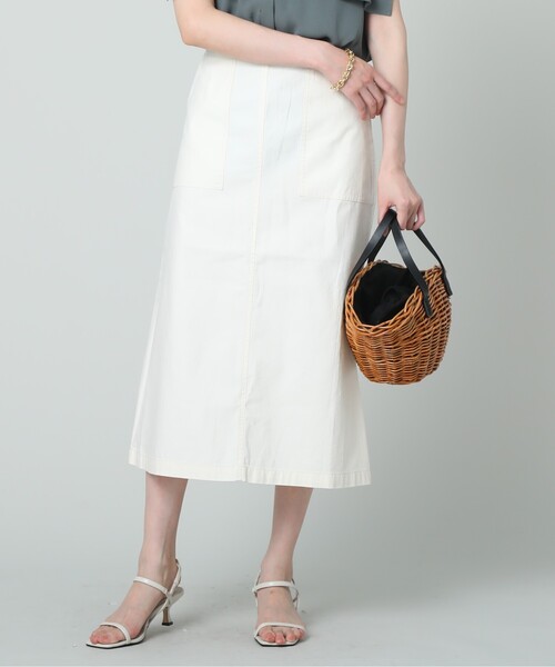 UNTITLED（アンタイトル）の「◆【コットン100％】ミリタリーバックサテン Aラインスカート＜マシンウォッシャブル＞（スカート・レディース・アイボリー/カーキ・03/01/48/46/00/42/44/02/04）」の13枚目の写真