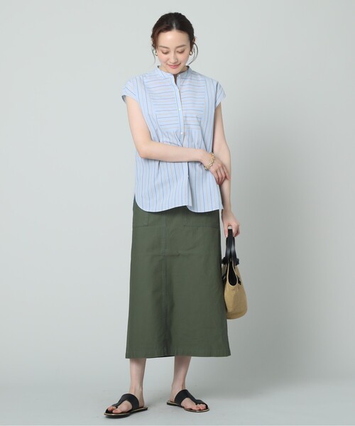 UNTITLED（アンタイトル）の「◆【コットン100％】ミリタリーバックサテン Aラインスカート＜マシンウォッシャブル＞（スカート・レディース・アイボリー/カーキ・03/01/48/46/00/42/44/02/04）」の17枚目の写真