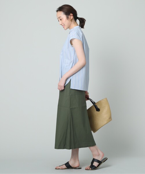 UNTITLED（アンタイトル）の「◆【コットン100％】ミリタリーバックサテン Aラインスカート＜マシンウォッシャブル＞（スカート・レディース・アイボリー/カーキ・03/01/48/46/00/42/44/02/04）」の18枚目の写真