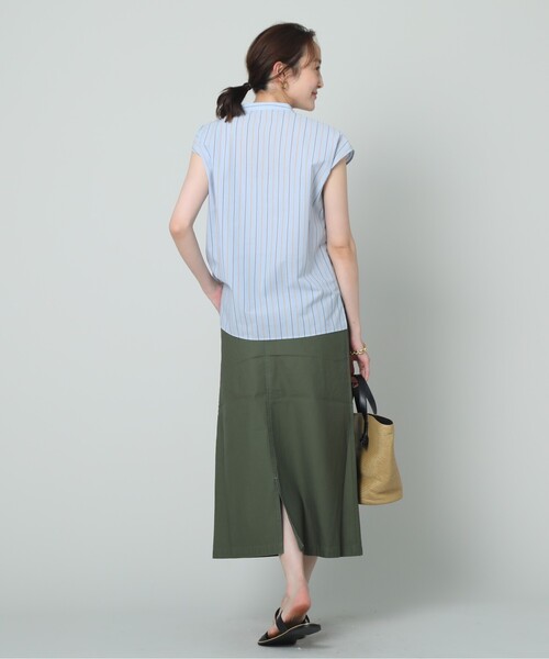 UNTITLED（アンタイトル）の「◆【コットン100％】ミリタリーバックサテン Aラインスカート＜マシンウォッシャブル＞（スカート・レディース・アイボリー/カーキ・03/01/48/46/00/42/44/02/04）」の19枚目の写真