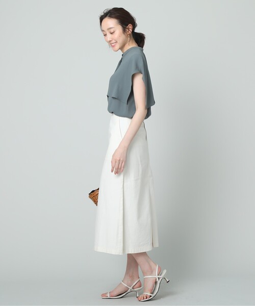 UNTITLED（アンタイトル）の「◆【コットン100％】ミリタリーバックサテン Aラインスカート＜マシンウォッシャブル＞（スカート・レディース・アイボリー/カーキ・03/01/48/46/00/42/44/02/04）」の21枚目の写真