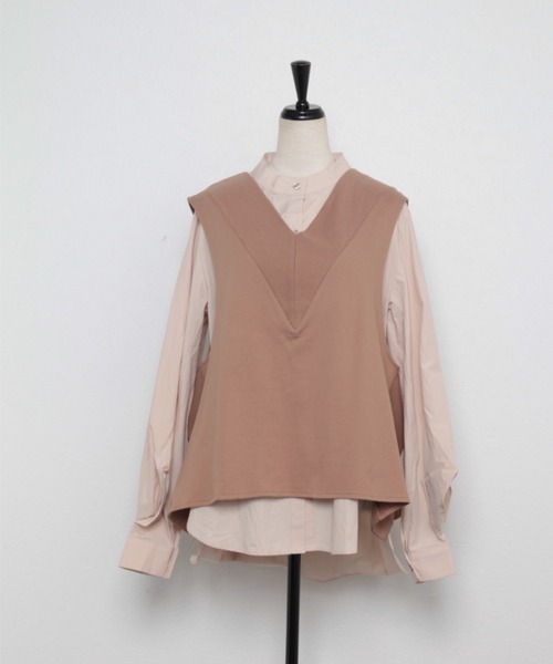 each（イーチ）の「ボリュームシャツドッキングアンサンブル（アンサンブル・レディース・ベージュ/ブラック/グレー・FREE）」の16枚目の写真