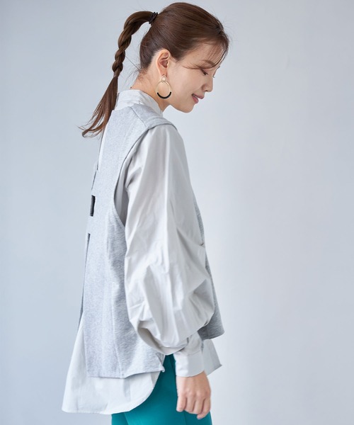 each（イーチ）の「ボリュームシャツドッキングアンサンブル（アンサンブル・レディース・ベージュ/ブラック/グレー・FREE）」の18枚目の写真