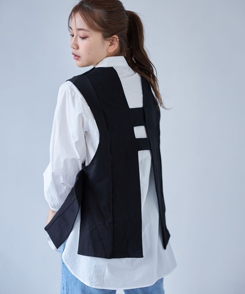 each（イーチ）の「ボリュームシャツドッキングアンサンブル（アンサンブル・レディース・ベージュ/ブラック/グレー・FREE）」の17枚目の写真