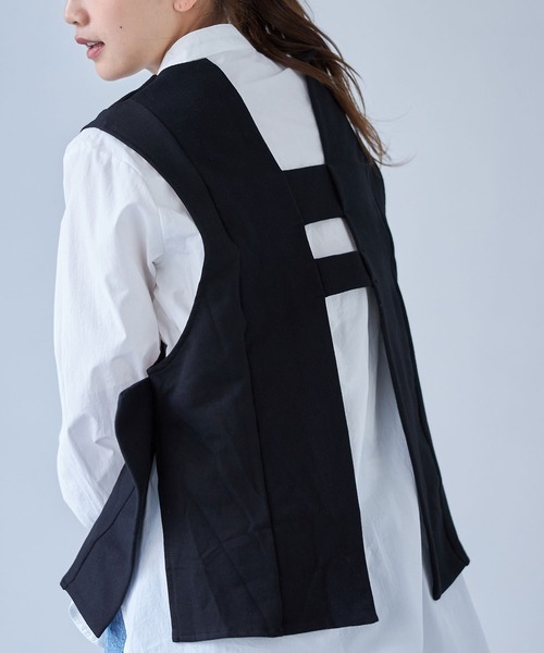 each（イーチ）の「ボリュームシャツドッキングアンサンブル（アンサンブル・レディース・ベージュ/ブラック/グレー・FREE）」の9枚目の写真