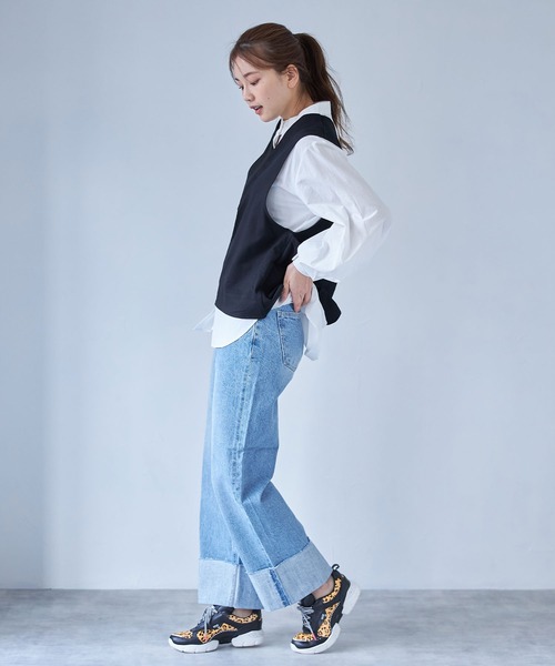 each（イーチ）の「ボリュームシャツドッキングアンサンブル（アンサンブル・レディース・ベージュ/ブラック/グレー・FREE）」の21枚目の写真