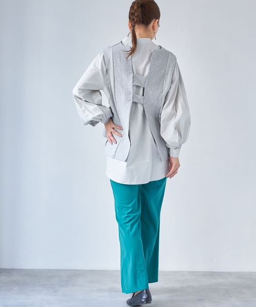 each（イーチ）の「ボリュームシャツドッキングアンサンブル（アンサンブル・レディース・ベージュ/ブラック/グレー・FREE）」の14枚目の写真