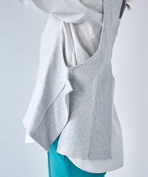 each（イーチ）の「ボリュームシャツドッキングアンサンブル（アンサンブル・レディース・ベージュ/ブラック/グレー・FREE）」の6枚目の写真