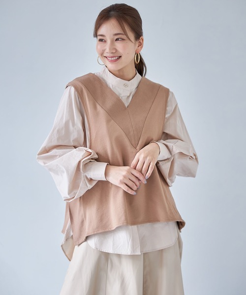 each（イーチ）の「ボリュームシャツドッキングアンサンブル（アンサンブル・レディース・ベージュ/ブラック/グレー・FREE）」の19枚目の写真