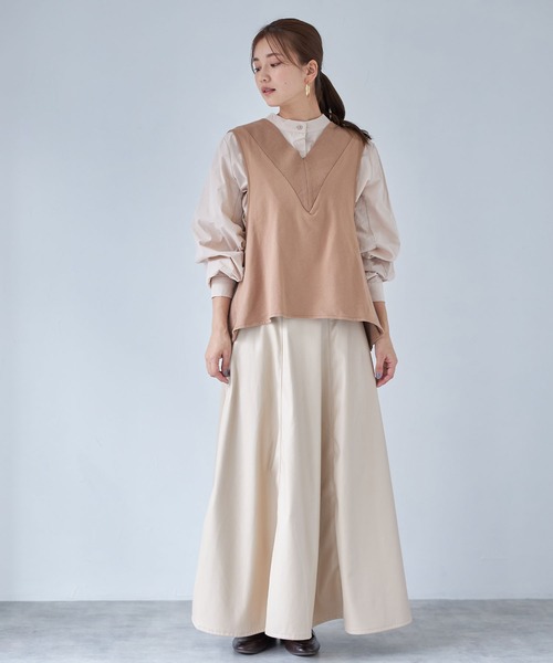 each（イーチ）の「ボリュームシャツドッキングアンサンブル（アンサンブル・レディース・ベージュ/ブラック/グレー・FREE）」の15枚目の写真