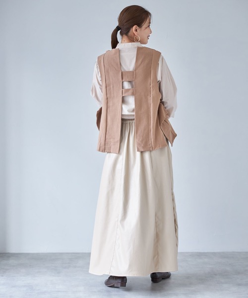 each（イーチ）の「ボリュームシャツドッキングアンサンブル（アンサンブル・レディース・ベージュ/ブラック/グレー・FREE）」の7枚目の写真