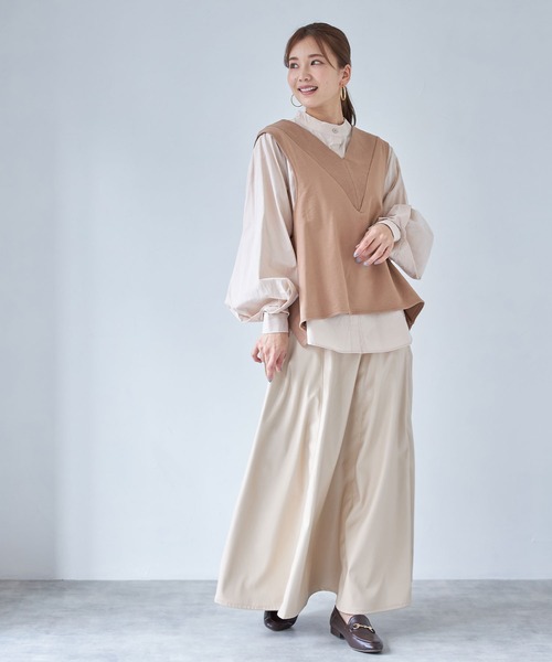 each（イーチ）の「ボリュームシャツドッキングアンサンブル（アンサンブル・レディース・ベージュ/ブラック/グレー・FREE）」の20枚目の写真