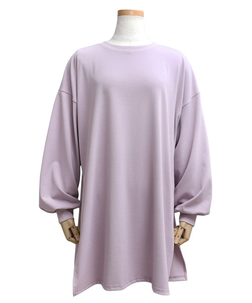 reca（レカ）の「サイドロングスリットニットソーチュニック（チュニック・レディース・ブラック/ラベンダー/ライトベージュ・FREE）」の8枚目の写真