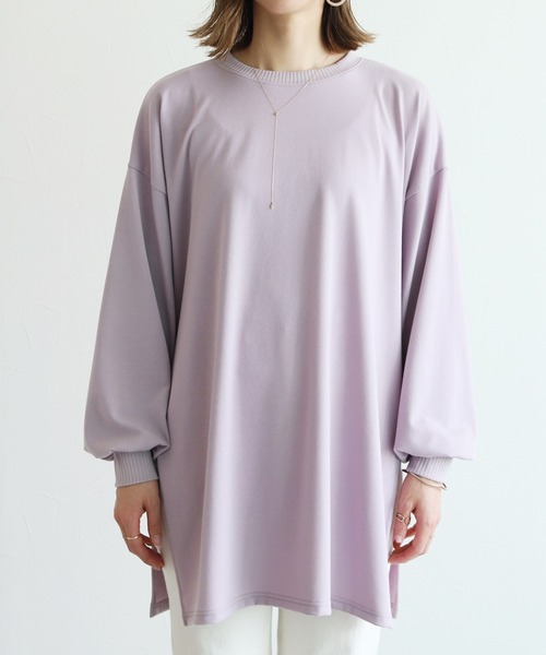reca（レカ）の「サイドロングスリットニットソーチュニック（チュニック・レディース・ブラック/ラベンダー/ライトベージュ・FREE）」の9枚目の写真