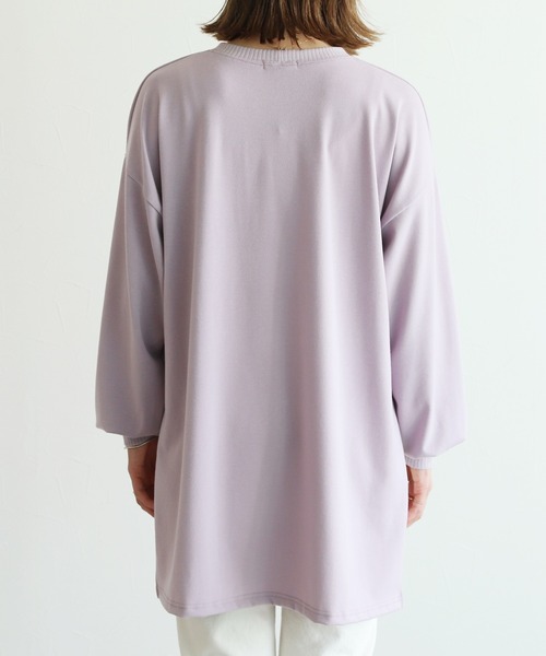 reca（レカ）の「サイドロングスリットニットソーチュニック（チュニック・レディース・ブラック/ラベンダー/ライトベージュ・FREE）」の11枚目の写真