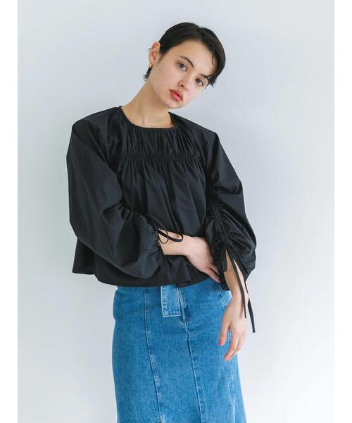 koe（コエ）の「ＴＣドロストブラウス*（シャツ/ブラウス・レディース・ブラック/オフホワイト/サックスブルー/オレンジ・M）」の6枚目の写真