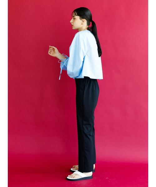 koe（コエ）の「ＴＣドロストブラウス*（シャツ/ブラウス・レディース・ブラック/オフホワイト/サックスブルー/オレンジ・M）」の7枚目の写真