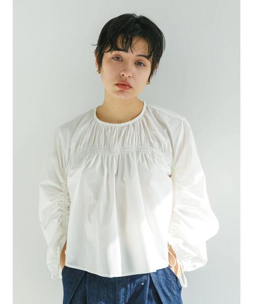 koe（コエ）の「ＴＣドロストブラウス*（シャツ/ブラウス・レディース・ブラック/オフホワイト/サックスブルー/オレンジ・M）」の9枚目の写真