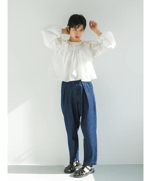 koe（コエ）の「ＴＣドロストブラウス*（シャツ/ブラウス・レディース・ブラック/オフホワイト/サックスブルー/オレンジ・M）」の10枚目の写真