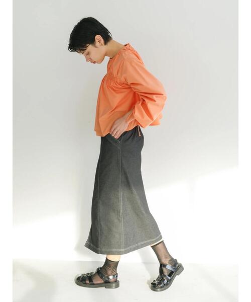 koe（コエ）の「ＴＣドロストブラウス*（シャツ/ブラウス・レディース・ブラック/オフホワイト/サックスブルー/オレンジ・M）」の13枚目の写真