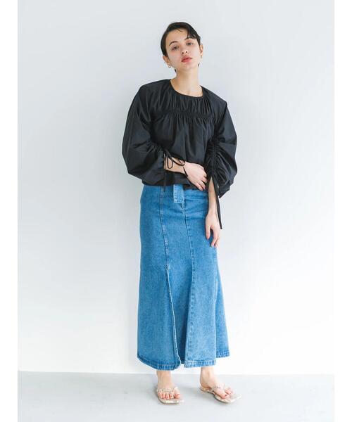 koe（コエ）の「ＴＣドロストブラウス*（シャツ/ブラウス・レディース・ブラック/オフホワイト/サックスブルー/オレンジ・M）」の15枚目の写真