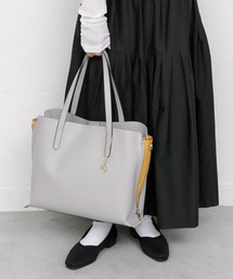 BASE | サイドジップ バイカラートートバッグ (L) A4サイズ対応可(トートバッグ)