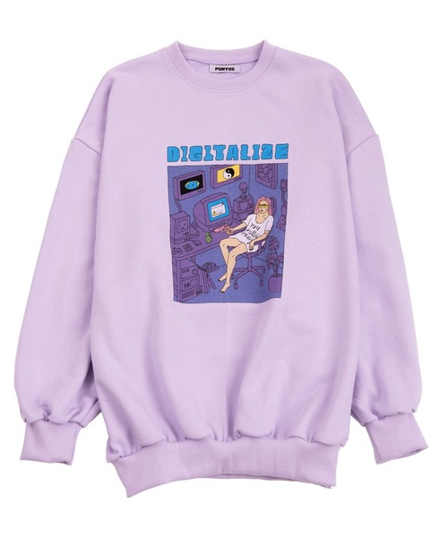 PUNYUS（プニュズ）の「DIGITALIZEスウェット（スウェット・レディース・ブラック/グリーン/杢グレー/ライトパープル・4/3）」の15枚目の写真