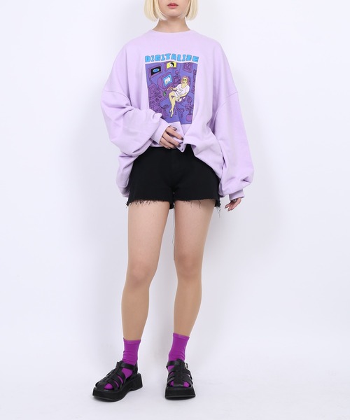 PUNYUS（プニュズ）の「DIGITALIZEスウェット（スウェット・レディース・ブラック/グリーン/杢グレー/ライトパープル・4/3）」の5枚目の写真